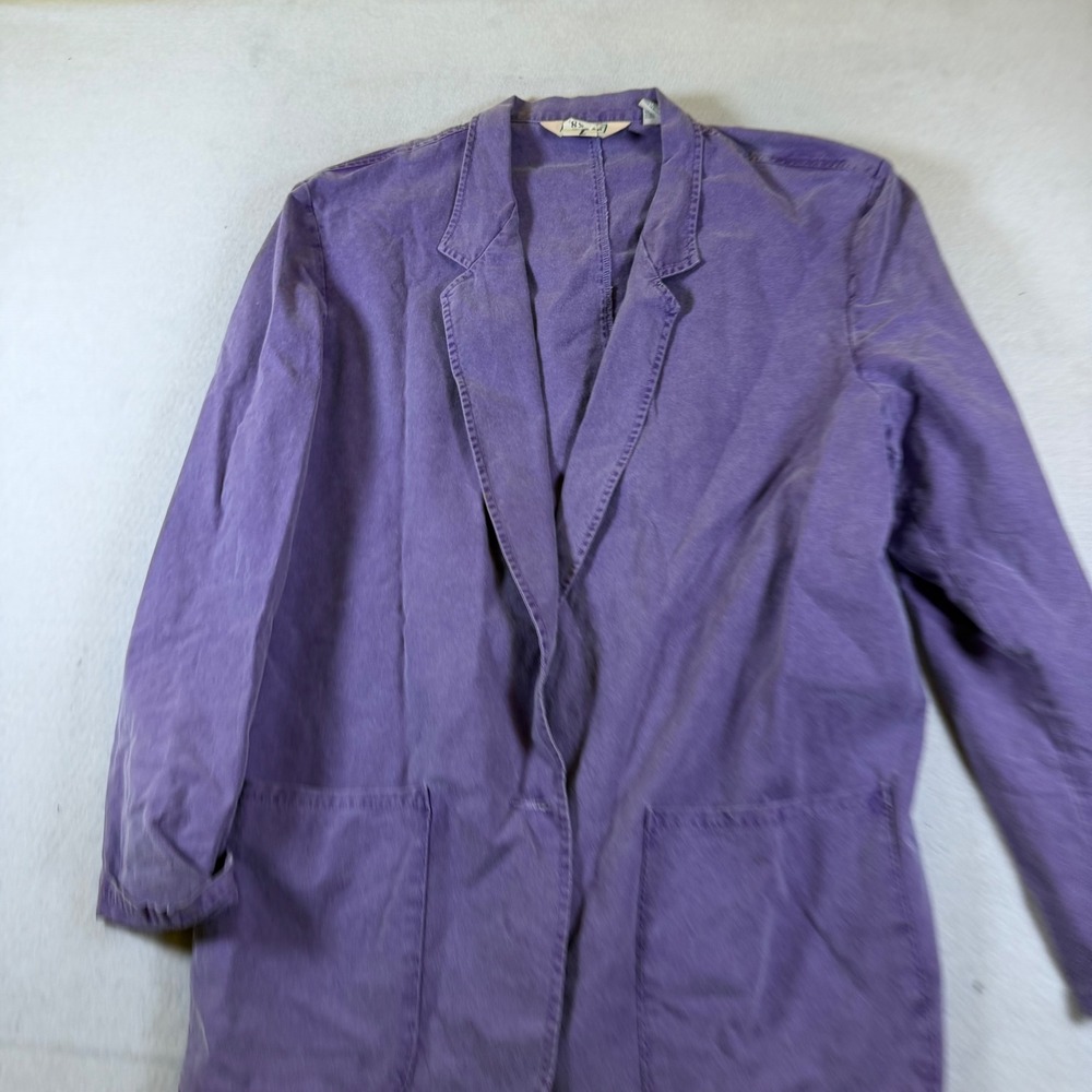 Vintage LL Bean Purple Cotton Blazer Jacket Womens Small Unstructured‎ 90s M656